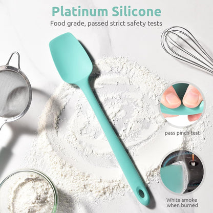 Silicone Large Spatula, 600ºF High Temp Scraper, 11.38in, Aqua Sky | Food Grade Heat Resistant Silicon, Seamless Flexible Plastic Spatula Kitchen Use, Rubber Scraper for Baking Cooking Mixing