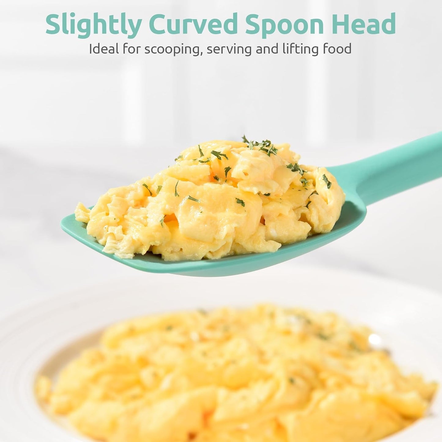 Silicone Large Spatula, 600ºF High Temp Scraper, 11.38in, Aqua Sky | Food Grade Heat Resistant Silicon, Seamless Flexible Plastic Spatula Kitchen Use, Rubber Scraper for Baking Cooking Mixing