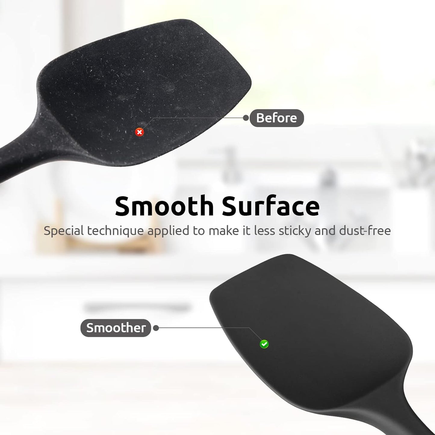 Silicone Large Spatula, 600ºF High Temp Scraper, 11.38in, Aqua Sky | Food Grade Heat Resistant Silicon, Seamless Flexible Plastic Spatula Kitchen Use, Rubber Scraper for Baking Cooking Mixing