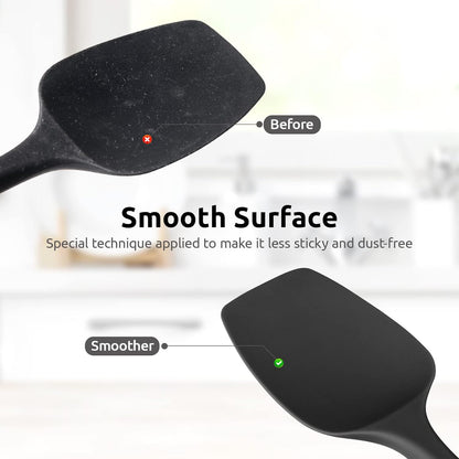 Silicone Large Spatula, 600ºF High Temp Scraper, 11.38in, Aqua Sky | Food Grade Heat Resistant Silicon, Seamless Flexible Plastic Spatula Kitchen Use, Rubber Scraper for Baking Cooking Mixing