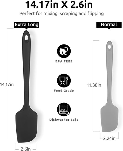 Silicone Large Spatula, 600ºF High Temp Scraper, 11.38in, Aqua Sky | Food Grade Heat Resistant Silicon, Seamless Flexible Plastic Spatula Kitchen Use, Rubber Scraper for Baking Cooking Mixing