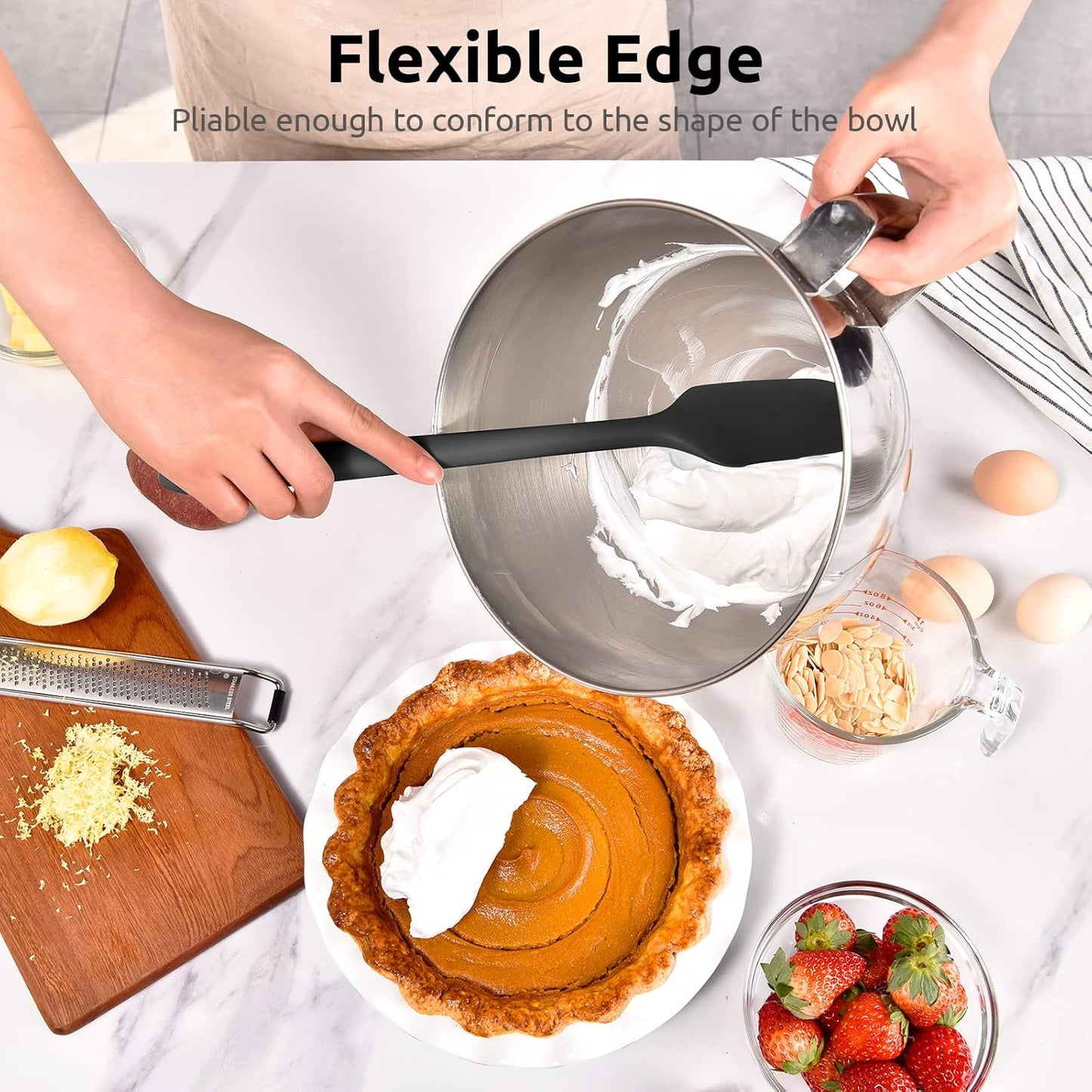 Silicone Large Spatula, 600ºF High Temp Scraper, 11.38in, Aqua Sky | Food Grade Heat Resistant Silicon, Seamless Flexible Plastic Spatula Kitchen Use, Rubber Scraper for Baking Cooking Mixing