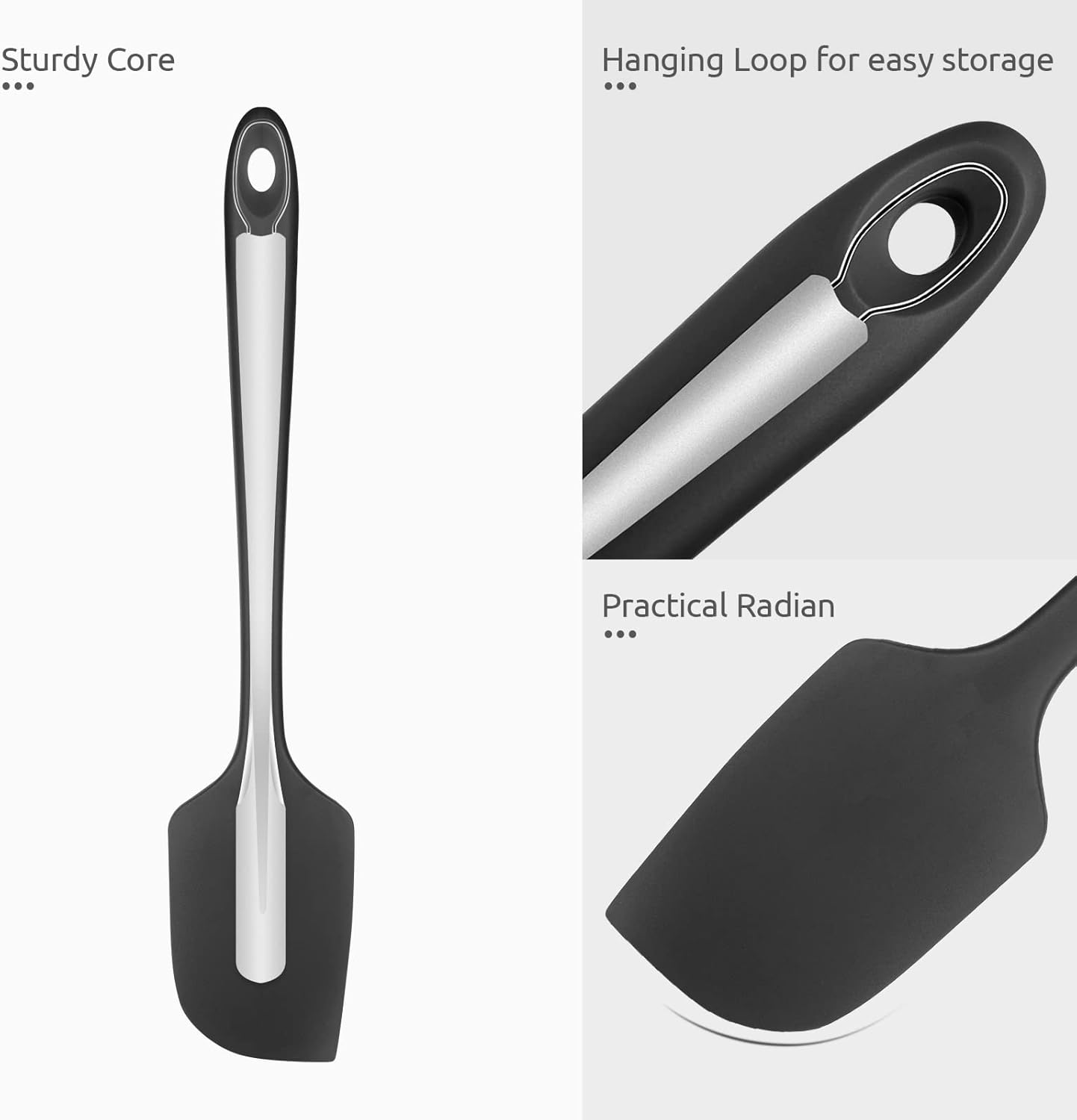 Silicone Large Spatula, 600ºF High Temp Scraper, 11.38in, Aqua Sky | Food Grade Heat Resistant Silicon, Seamless Flexible Plastic Spatula Kitchen Use, Rubber Scraper for Baking Cooking Mixing