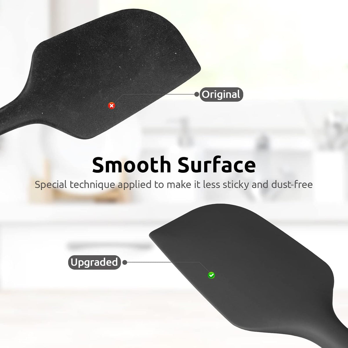 Silicone Large Spatula, 600ºF High Temp Scraper, 11.38in, Aqua Sky | Food Grade Heat Resistant Silicon, Seamless Flexible Plastic Spatula Kitchen Use, Rubber Scraper for Baking Cooking Mixing