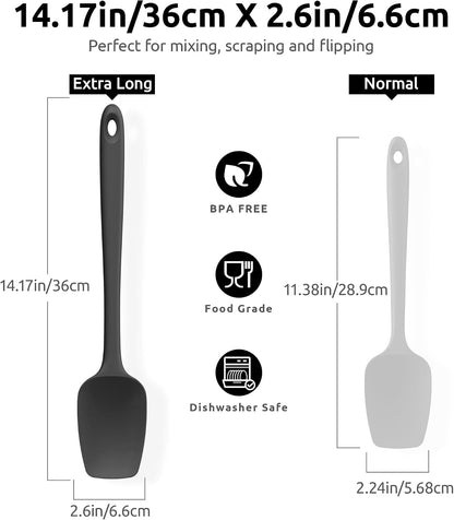 Silicone Large Spatula, 600ºF High Temp Scraper, 11.38in, Aqua Sky | Food Grade Heat Resistant Silicon, Seamless Flexible Plastic Spatula Kitchen Use, Rubber Scraper for Baking Cooking Mixing