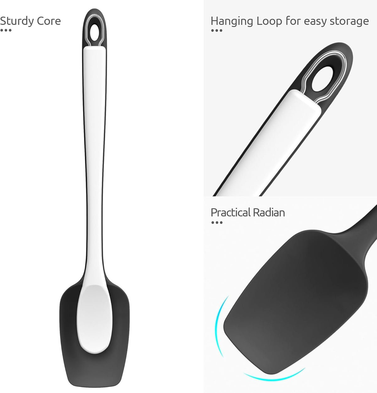 Silicone Large Spatula, 600ºF High Temp Scraper, 11.38in, Aqua Sky | Food Grade Heat Resistant Silicon, Seamless Flexible Plastic Spatula Kitchen Use, Rubber Scraper for Baking Cooking Mixing