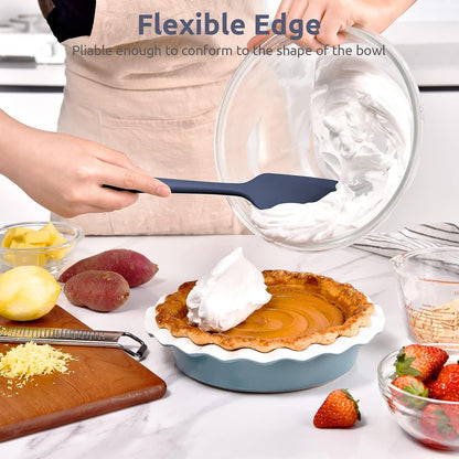 Silicone Large Spatula, 600ºF High Temp Scraper, 11.38in, Aqua Sky | Food Grade Heat Resistant Silicon, Seamless Flexible Plastic Spatula Kitchen Use, Rubber Scraper for Baking Cooking Mixing