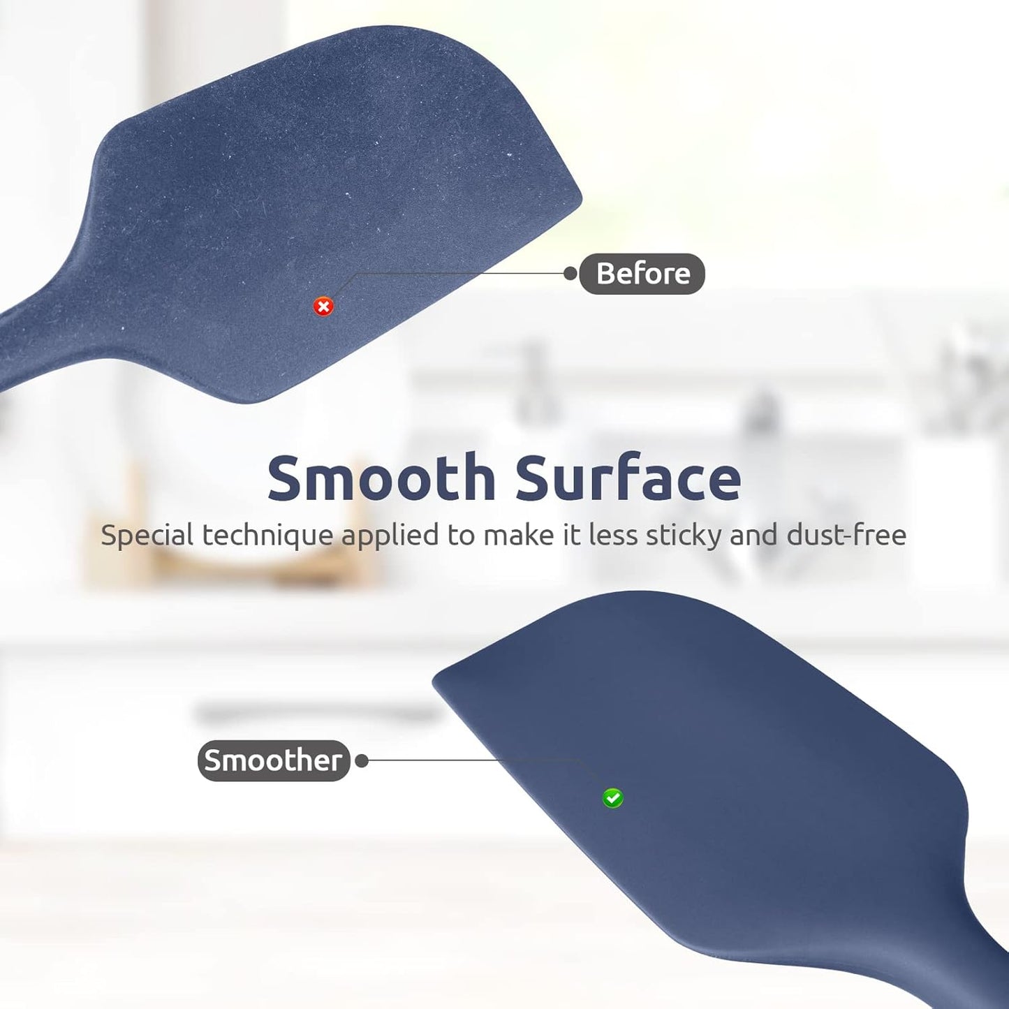 Silicone Large Spatula, 600ºF High Temp Scraper, 11.38in, Aqua Sky | Food Grade Heat Resistant Silicon, Seamless Flexible Plastic Spatula Kitchen Use, Rubber Scraper for Baking Cooking Mixing
