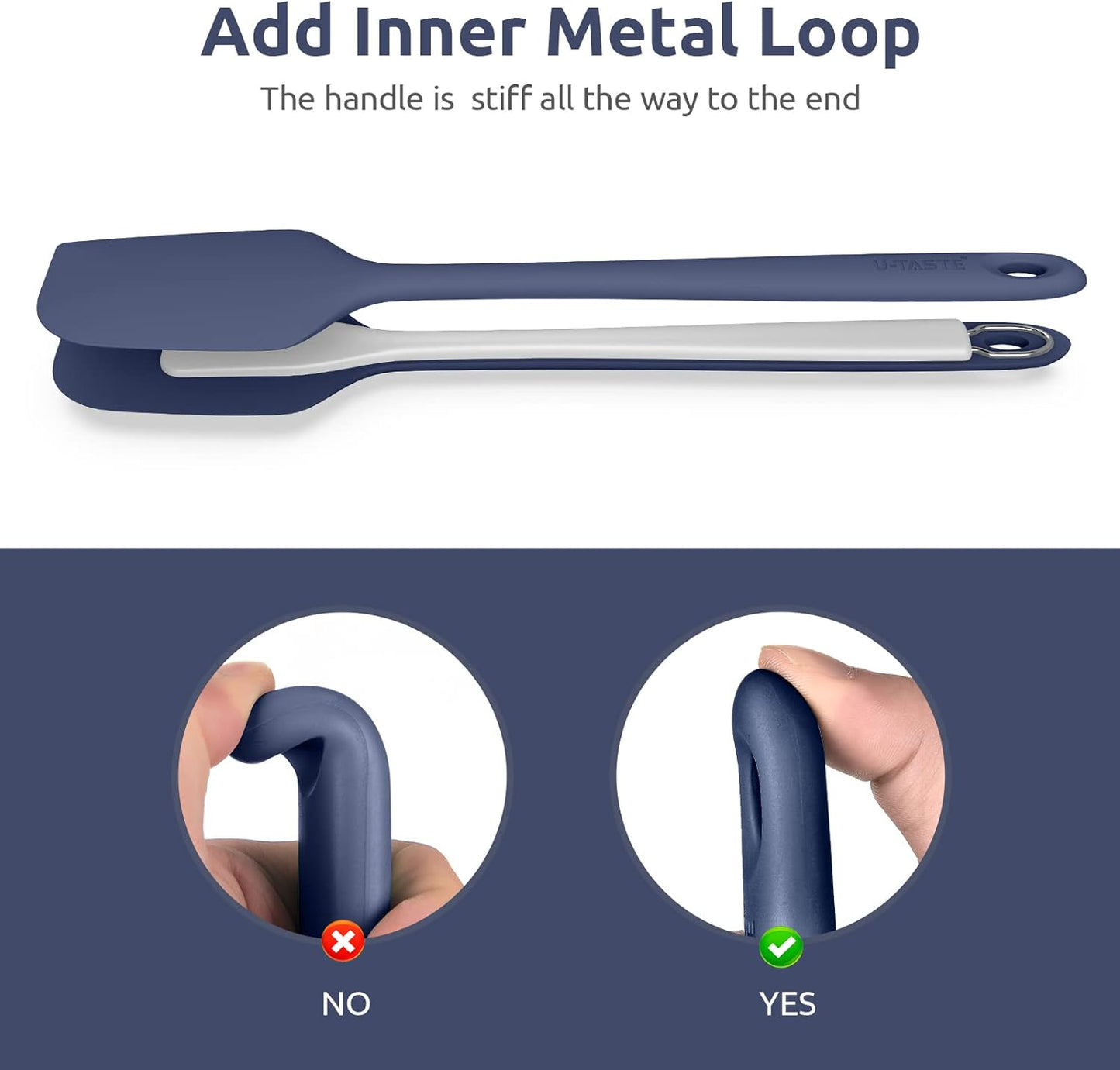 Silicone Large Spatula, 600ºF High Temp Scraper, 11.38in, Aqua Sky | Food Grade Heat Resistant Silicon, Seamless Flexible Plastic Spatula Kitchen Use, Rubber Scraper for Baking Cooking Mixing