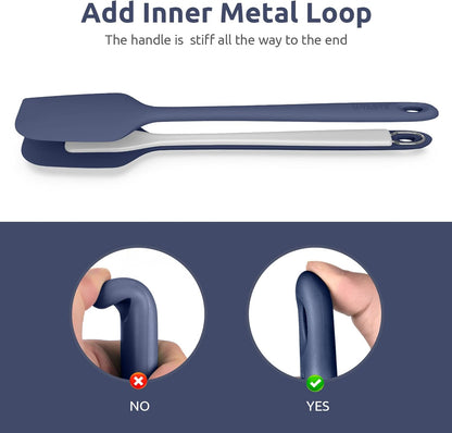 Silicone Large Spatula, 600ºF High Temp Scraper, 11.38in, Aqua Sky | Food Grade Heat Resistant Silicon, Seamless Flexible Plastic Spatula Kitchen Use, Rubber Scraper for Baking Cooking Mixing