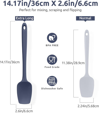 Silicone Large Spatula, 600ºF High Temp Scraper, 11.38in, Aqua Sky | Food Grade Heat Resistant Silicon, Seamless Flexible Plastic Spatula Kitchen Use, Rubber Scraper for Baking Cooking Mixing