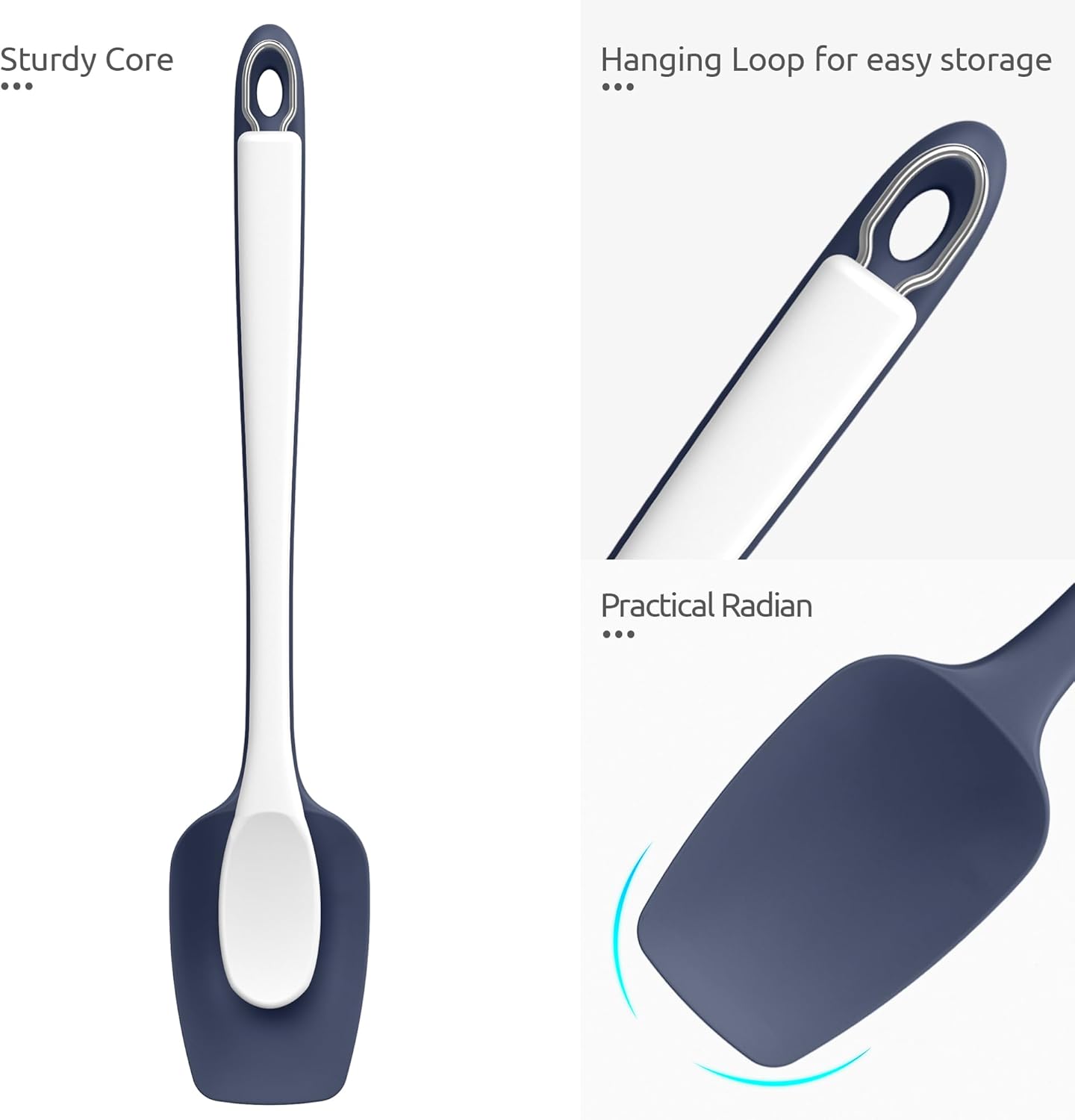 Silicone Large Spatula, 600ºF High Temp Scraper, 11.38in, Aqua Sky | Food Grade Heat Resistant Silicon, Seamless Flexible Plastic Spatula Kitchen Use, Rubber Scraper for Baking Cooking Mixing