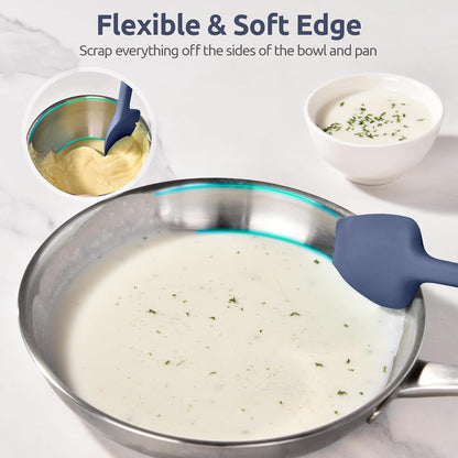 Silicone Large Spatula, 600ºF High Temp Scraper, 11.38in, Aqua Sky | Food Grade Heat Resistant Silicon, Seamless Flexible Plastic Spatula Kitchen Use, Rubber Scraper for Baking Cooking Mixing