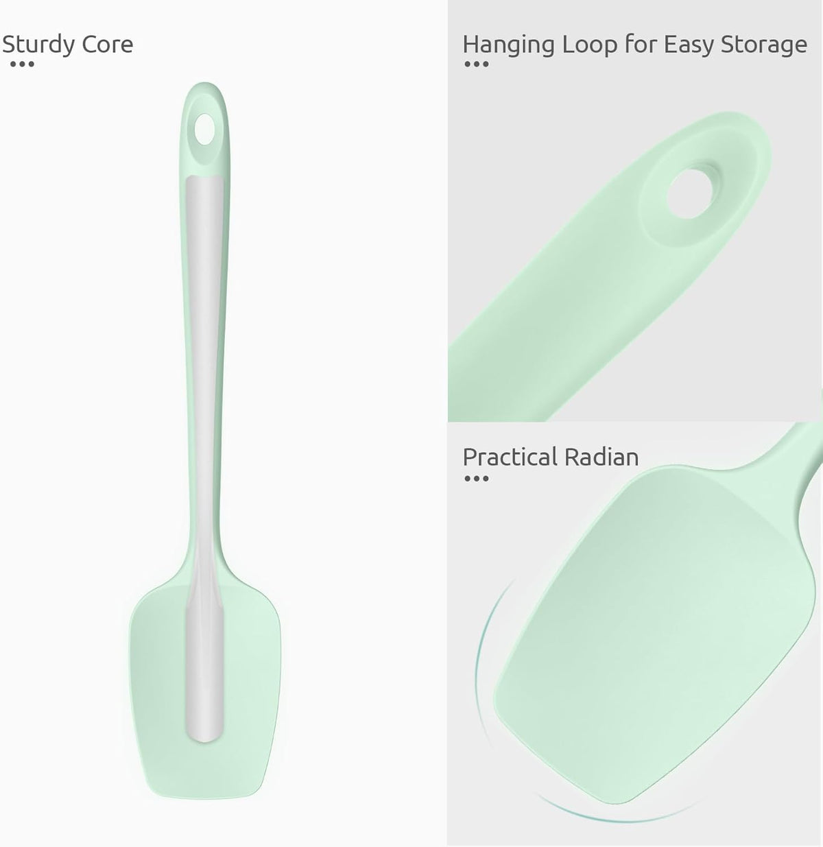Silicone Large Spatula, 600ºF High Temp Scraper, 11.38in, Aqua Sky | Food Grade Heat Resistant Silicon, Seamless Flexible Plastic Spatula Kitchen Use, Rubber Scraper for Baking Cooking Mixing