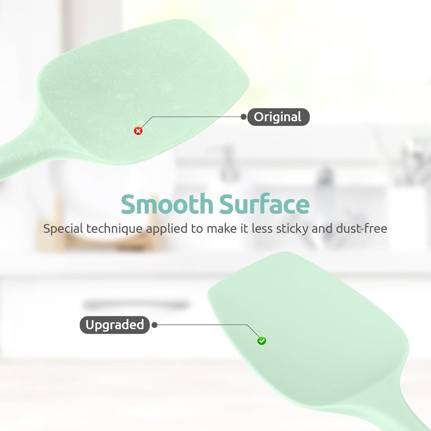 Silicone Large Spatula, 600ºF High Temp Scraper, 11.38in, Aqua Sky | Food Grade Heat Resistant Silicon, Seamless Flexible Plastic Spatula Kitchen Use, Rubber Scraper for Baking Cooking Mixing