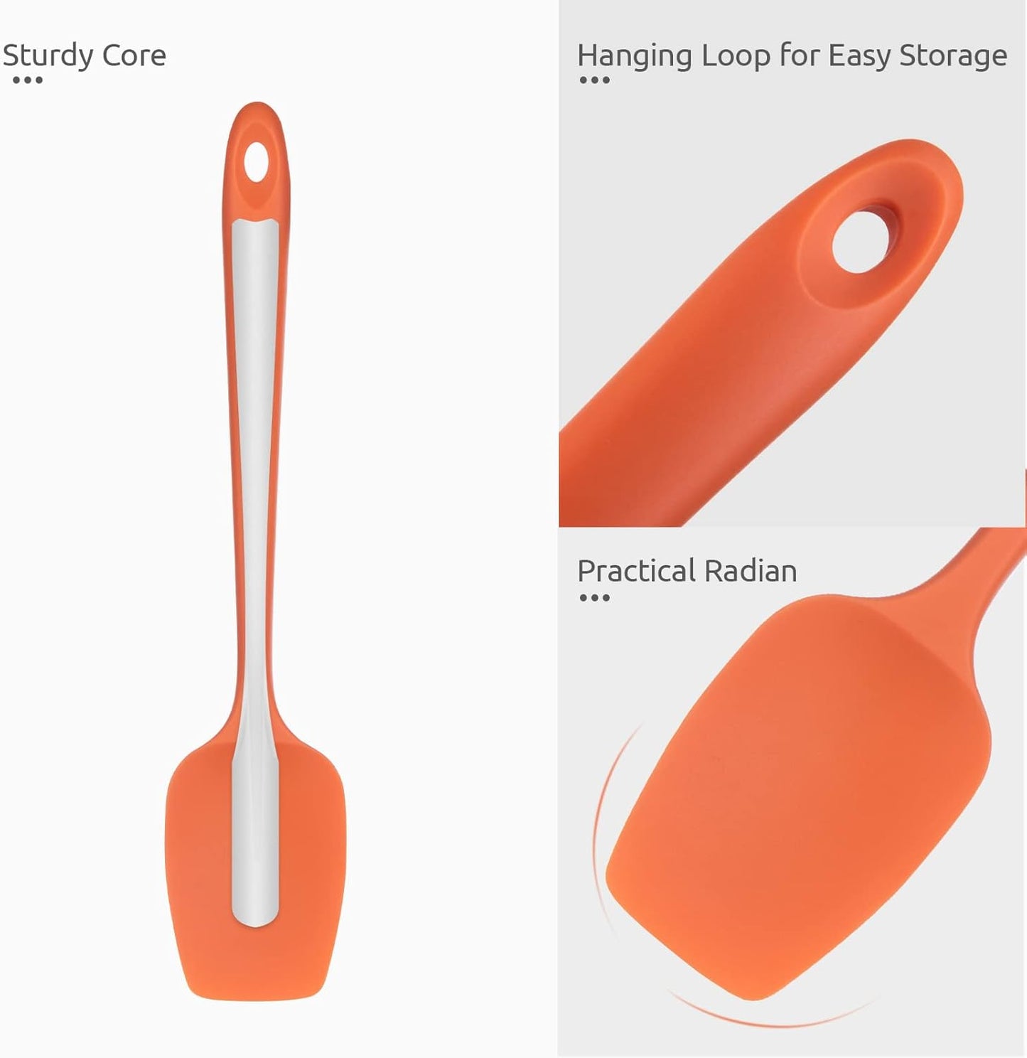 Silicone Large Spatula, 600ºF High Temp Scraper, 11.38in, Aqua Sky | Food Grade Heat Resistant Silicon, Seamless Flexible Plastic Spatula Kitchen Use, Rubber Scraper for Baking Cooking Mixing