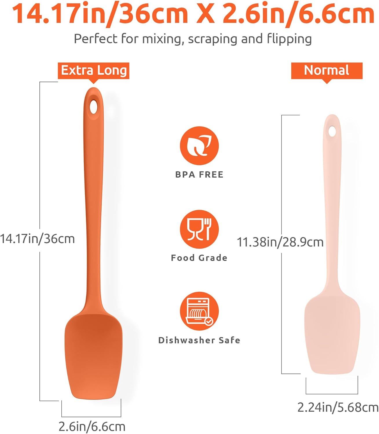 Silicone Large Spatula, 600ºF High Temp Scraper, 11.38in, Aqua Sky | Food Grade Heat Resistant Silicon, Seamless Flexible Plastic Spatula Kitchen Use, Rubber Scraper for Baking Cooking Mixing