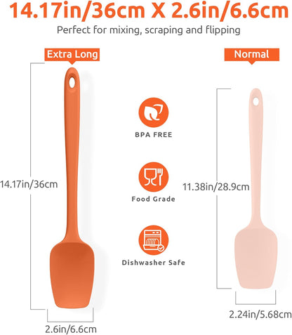 Silicone Large Spatula, 600ºF High Temp Scraper, 11.38in, Aqua Sky | Food Grade Heat Resistant Silicon, Seamless Flexible Plastic Spatula Kitchen Use, Rubber Scraper for Baking Cooking Mixing