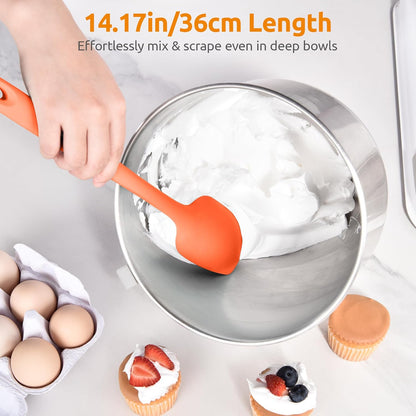 Silicone Large Spatula, 600ºF High Temp Scraper, 11.38in, Aqua Sky | Food Grade Heat Resistant Silicon, Seamless Flexible Plastic Spatula Kitchen Use, Rubber Scraper for Baking Cooking Mixing