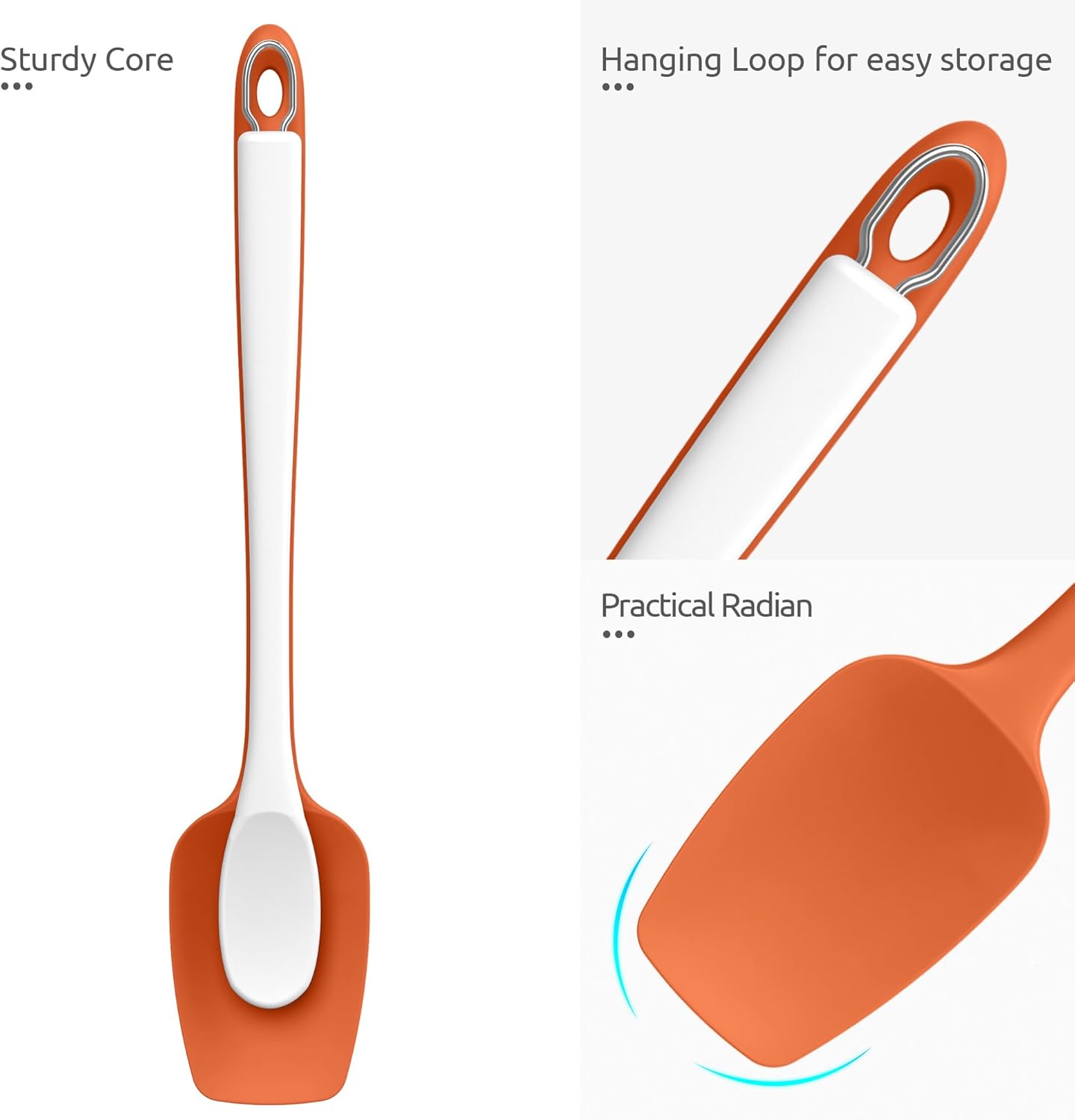 Silicone Large Spatula, 600ºF High Temp Scraper, 11.38in, Aqua Sky | Food Grade Heat Resistant Silicon, Seamless Flexible Plastic Spatula Kitchen Use, Rubber Scraper for Baking Cooking Mixing