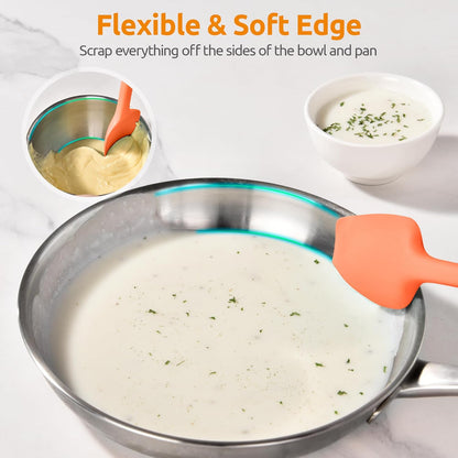 Silicone Large Spatula, 600ºF High Temp Scraper, 11.38in, Aqua Sky | Food Grade Heat Resistant Silicon, Seamless Flexible Plastic Spatula Kitchen Use, Rubber Scraper for Baking Cooking Mixing