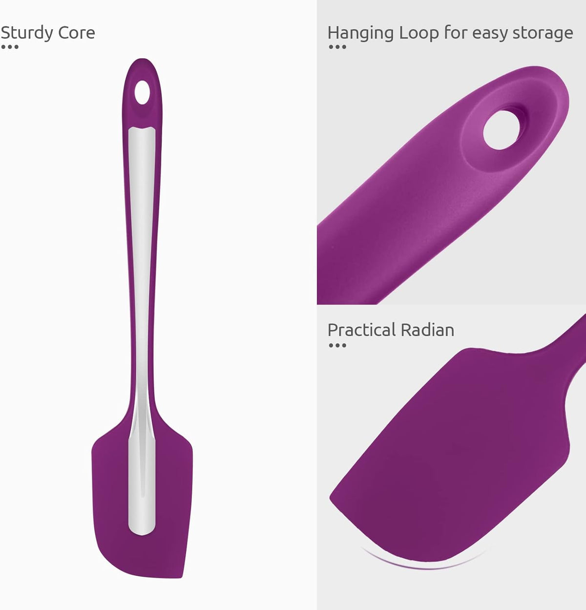 Silicone Large Spatula, 600ºF High Temp Scraper, 11.38in, Aqua Sky | Food Grade Heat Resistant Silicon, Seamless Flexible Plastic Spatula Kitchen Use, Rubber Scraper for Baking Cooking Mixing