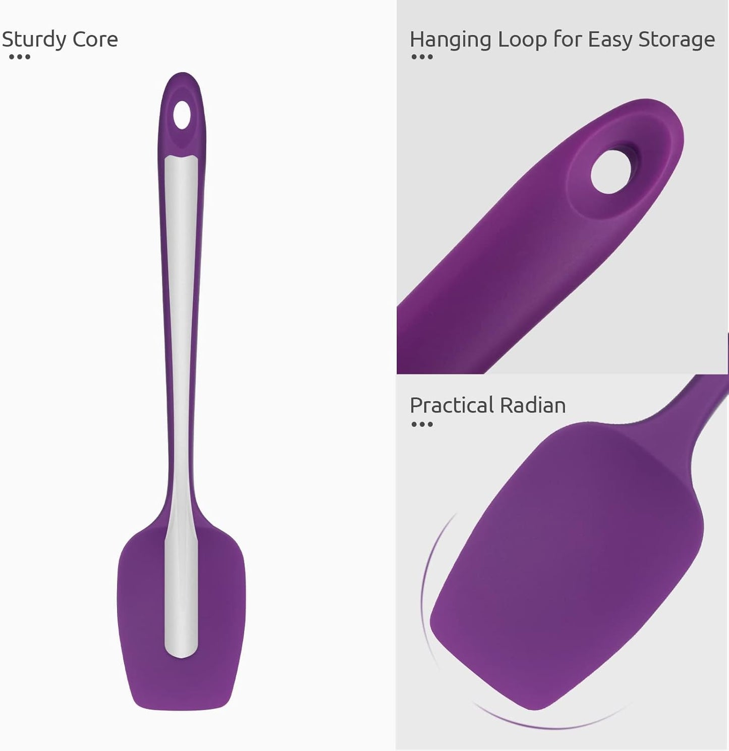 Silicone Large Spatula, 600ºF High Temp Scraper, 11.38in, Aqua Sky | Food Grade Heat Resistant Silicon, Seamless Flexible Plastic Spatula Kitchen Use, Rubber Scraper for Baking Cooking Mixing