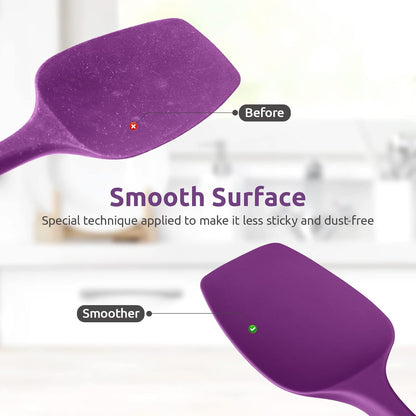 Silicone Large Spatula, 600ºF High Temp Scraper, 11.38in, Aqua Sky | Food Grade Heat Resistant Silicon, Seamless Flexible Plastic Spatula Kitchen Use, Rubber Scraper for Baking Cooking Mixing
