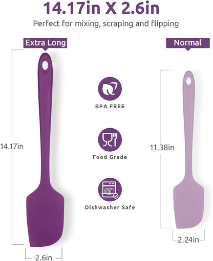 Silicone Large Spatula, 600ºF High Temp Scraper, 11.38in, Aqua Sky | Food Grade Heat Resistant Silicon, Seamless Flexible Plastic Spatula Kitchen Use, Rubber Scraper for Baking Cooking Mixing