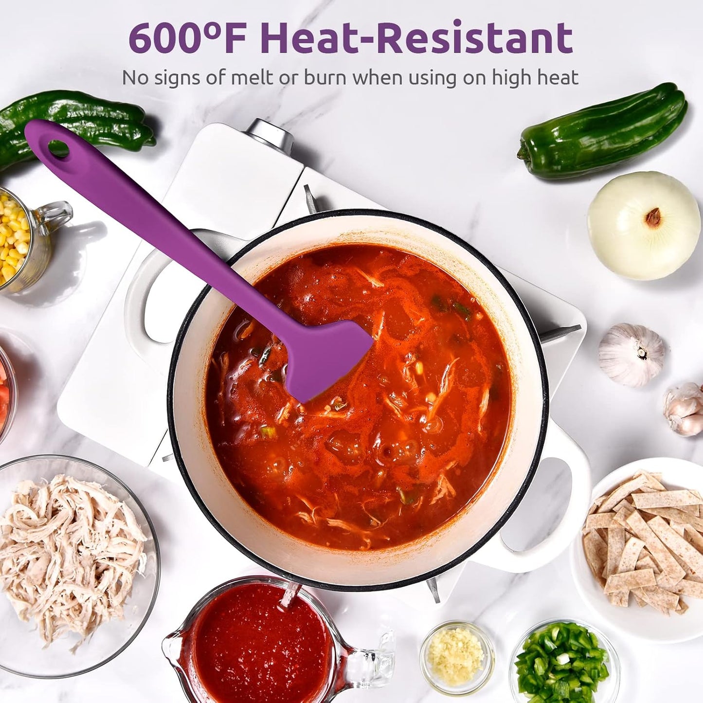 Silicone Large Spatula, 600ºF High Temp Scraper, 11.38in, Aqua Sky | Food Grade Heat Resistant Silicon, Seamless Flexible Plastic Spatula Kitchen Use, Rubber Scraper for Baking Cooking Mixing