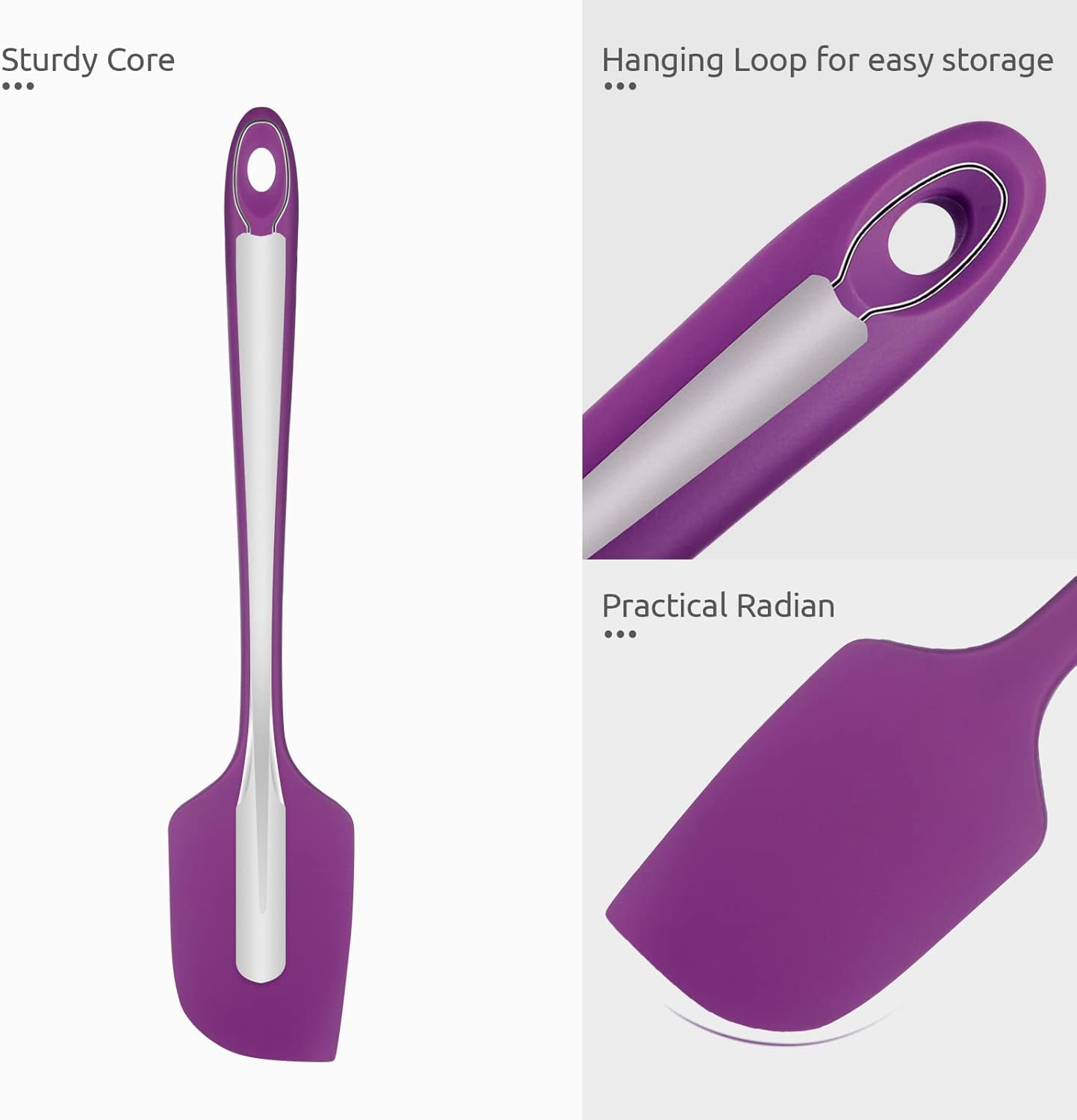 Silicone Large Spatula, 600ºF High Temp Scraper, 11.38in, Aqua Sky | Food Grade Heat Resistant Silicon, Seamless Flexible Plastic Spatula Kitchen Use, Rubber Scraper for Baking Cooking Mixing