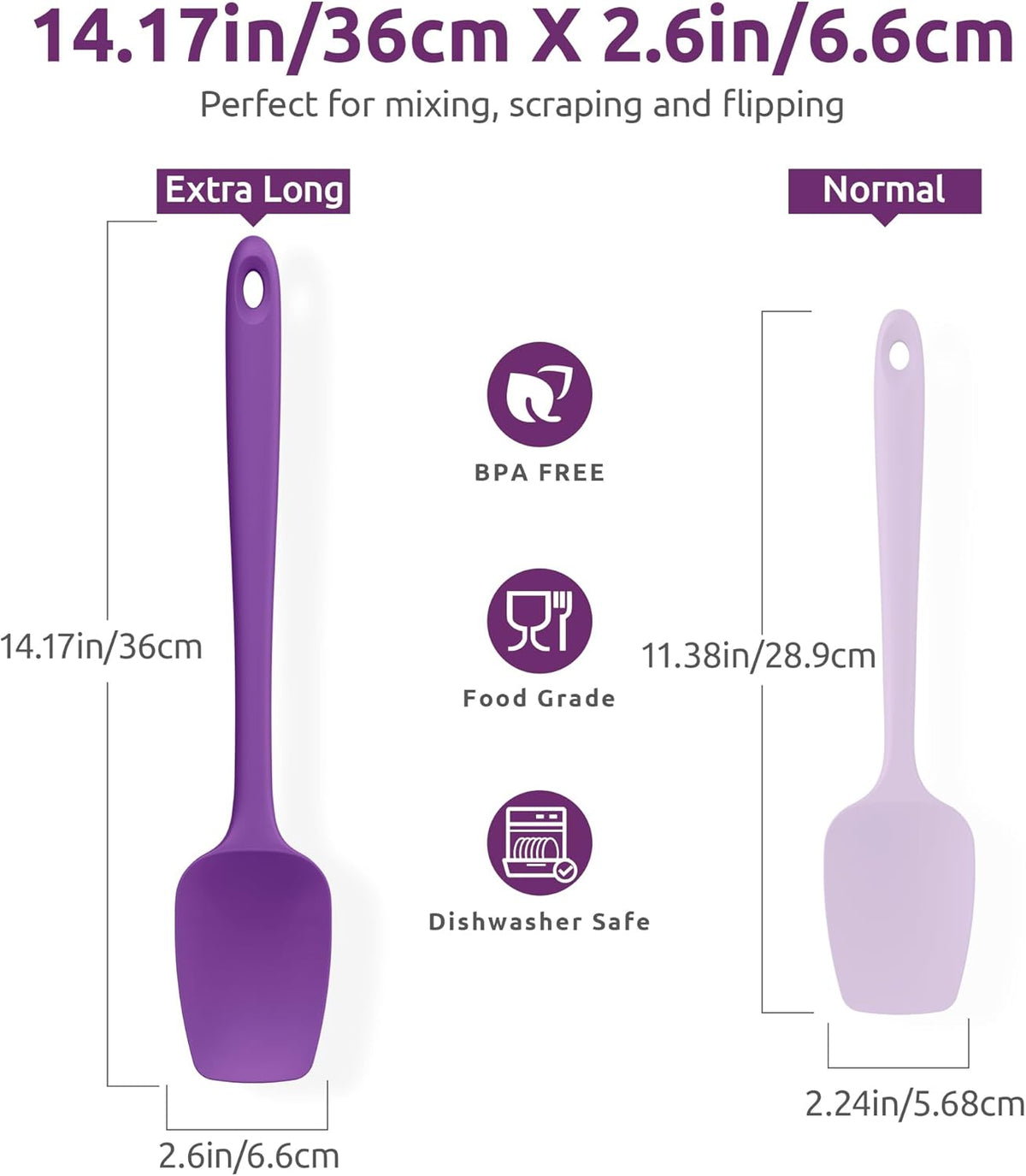 Silicone Large Spatula, 600ºF High Temp Scraper, 11.38in, Aqua Sky | Food Grade Heat Resistant Silicon, Seamless Flexible Plastic Spatula Kitchen Use, Rubber Scraper for Baking Cooking Mixing