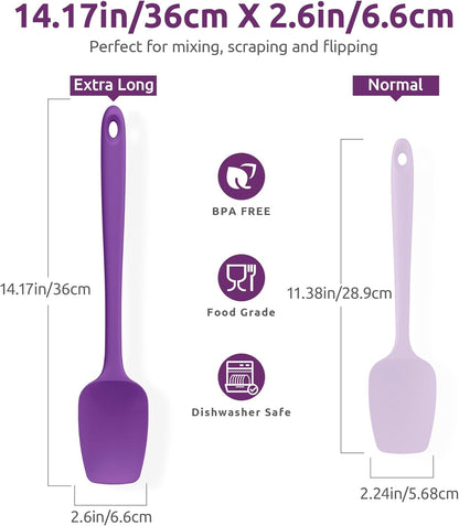 Silicone Large Spatula, 600ºF High Temp Scraper, 11.38in, Aqua Sky | Food Grade Heat Resistant Silicon, Seamless Flexible Plastic Spatula Kitchen Use, Rubber Scraper for Baking Cooking Mixing