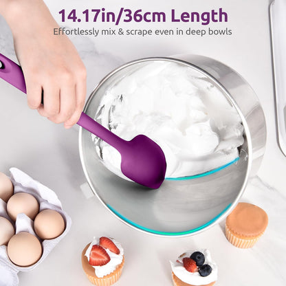 Silicone Large Spatula, 600ºF High Temp Scraper, 11.38in, Aqua Sky | Food Grade Heat Resistant Silicon, Seamless Flexible Plastic Spatula Kitchen Use, Rubber Scraper for Baking Cooking Mixing