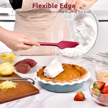 Silicone Large Spatula, 600ºF High Temp Scraper, 11.38in, Aqua Sky | Food Grade Heat Resistant Silicon, Seamless Flexible Plastic Spatula Kitchen Use, Rubber Scraper for Baking Cooking Mixing