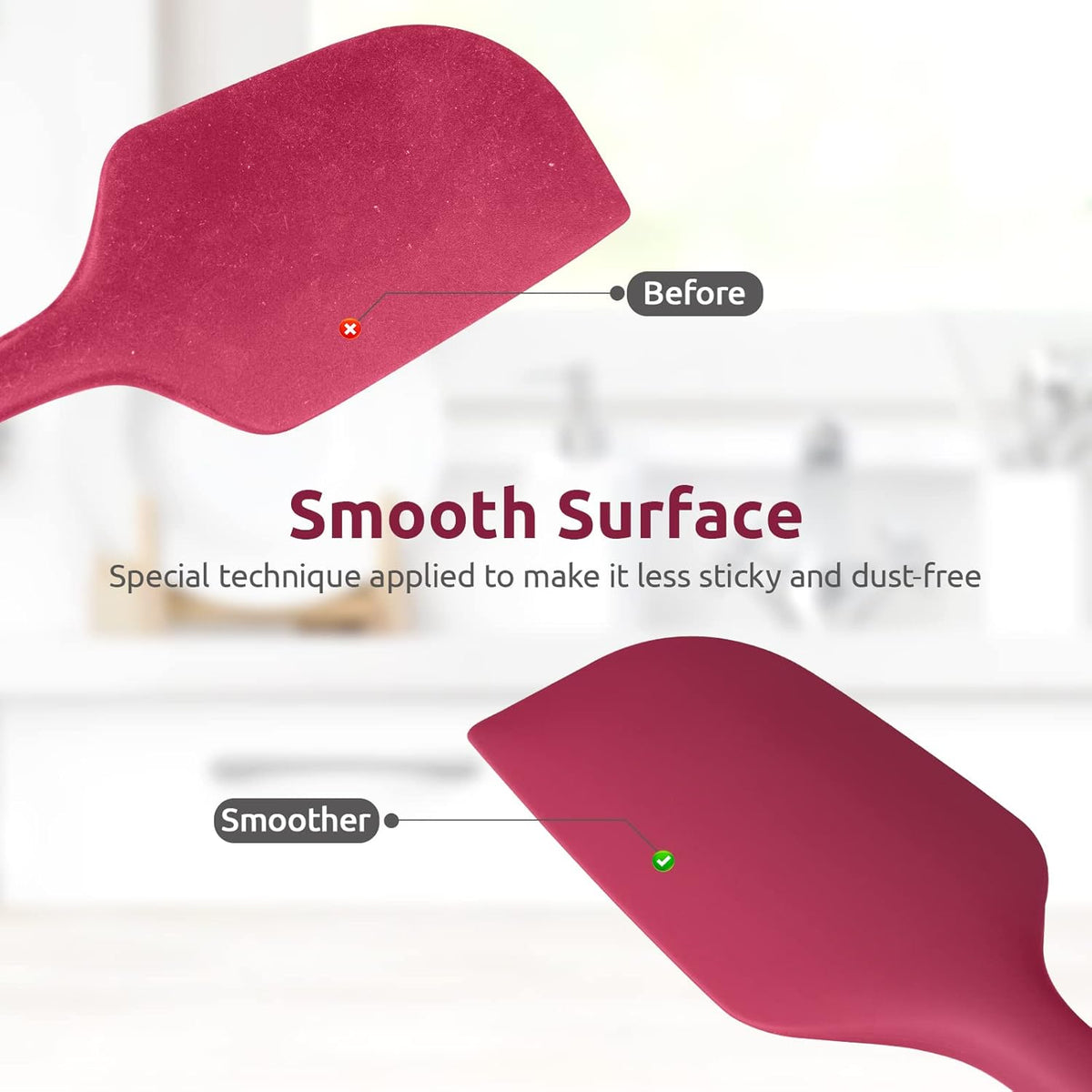 Silicone Large Spatula, 600ºF High Temp Scraper, 11.38in, Aqua Sky | Food Grade Heat Resistant Silicon, Seamless Flexible Plastic Spatula Kitchen Use, Rubber Scraper for Baking Cooking Mixing