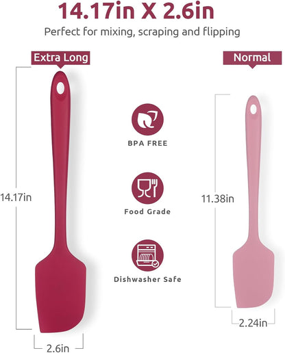 Silicone Large Spatula, 600ºF High Temp Scraper, 11.38in, Aqua Sky | Food Grade Heat Resistant Silicon, Seamless Flexible Plastic Spatula Kitchen Use, Rubber Scraper for Baking Cooking Mixing
