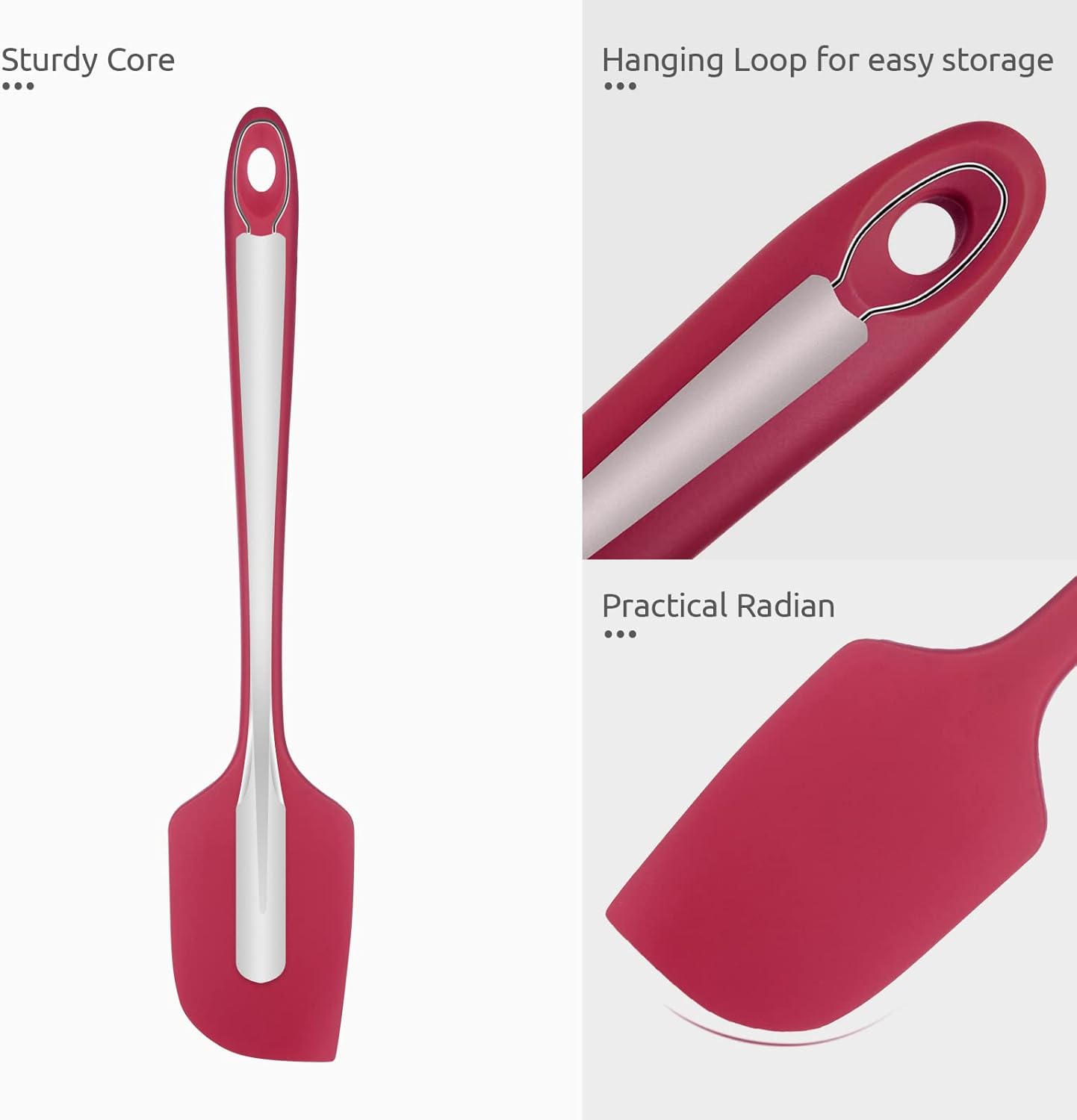 Silicone Large Spatula, 600ºF High Temp Scraper, 11.38in, Aqua Sky | Food Grade Heat Resistant Silicon, Seamless Flexible Plastic Spatula Kitchen Use, Rubber Scraper for Baking Cooking Mixing