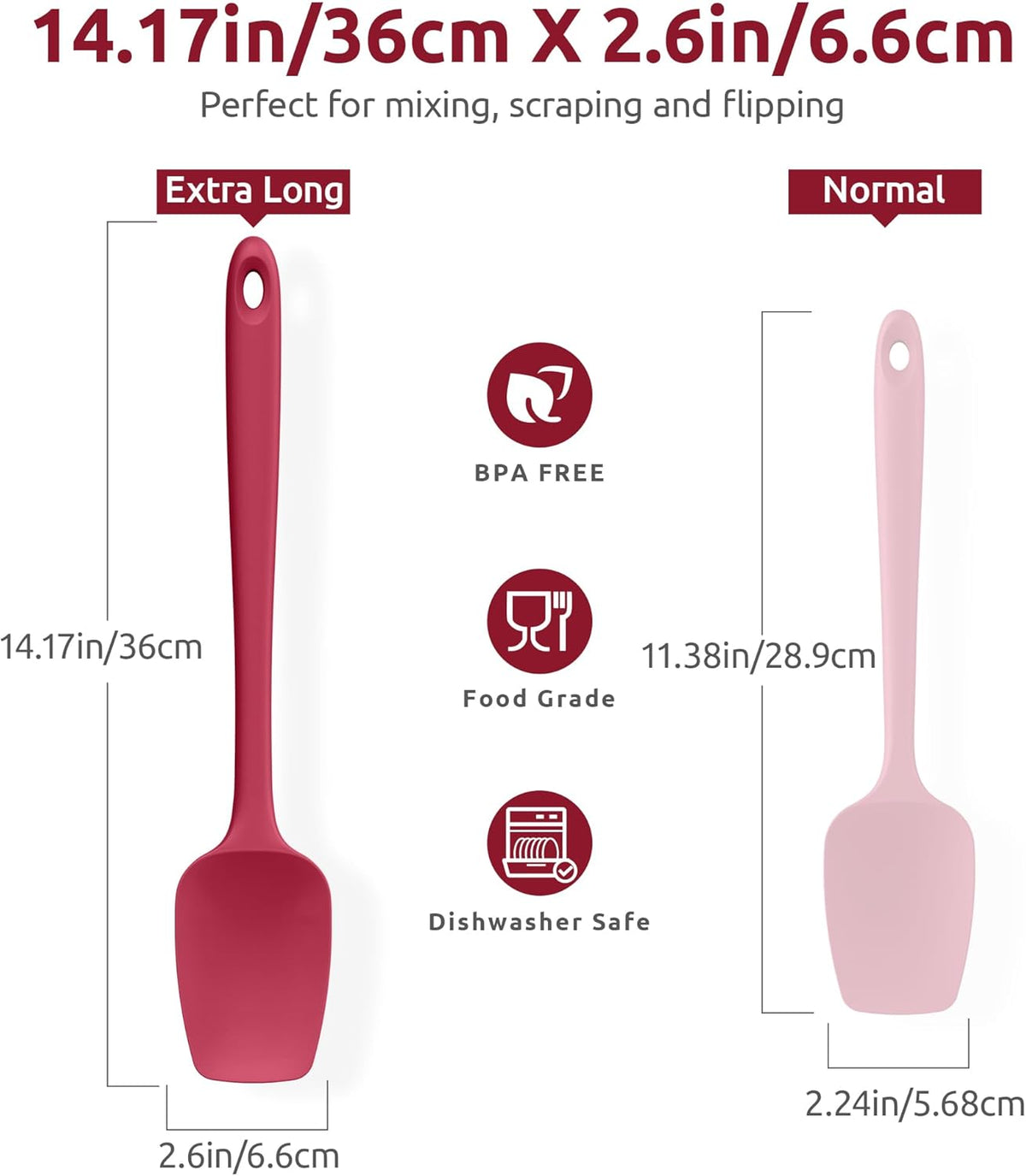 Silicone Large Spatula, 600ºF High Temp Scraper, 11.38in, Aqua Sky | Food Grade Heat Resistant Silicon, Seamless Flexible Plastic Spatula Kitchen Use, Rubber Scraper for Baking Cooking Mixing