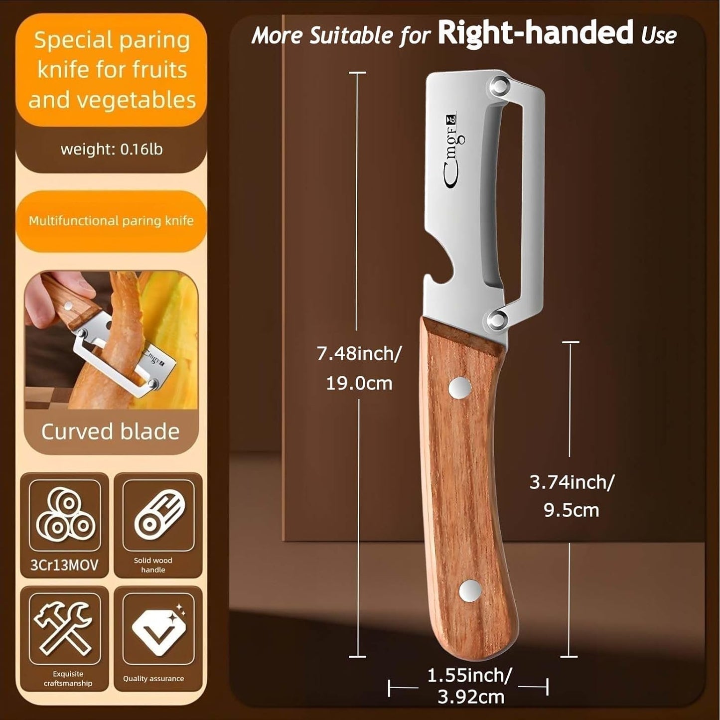 Vegetable Peeler Anti-slip Handle stainless steel for Potato Apple | Multifunctional Peeler,Sharp Stainless Blade,Anti-slip Handle,Zero Snag,Apple Pumpkin Peelers for Kitchen,Dishwasher Safe