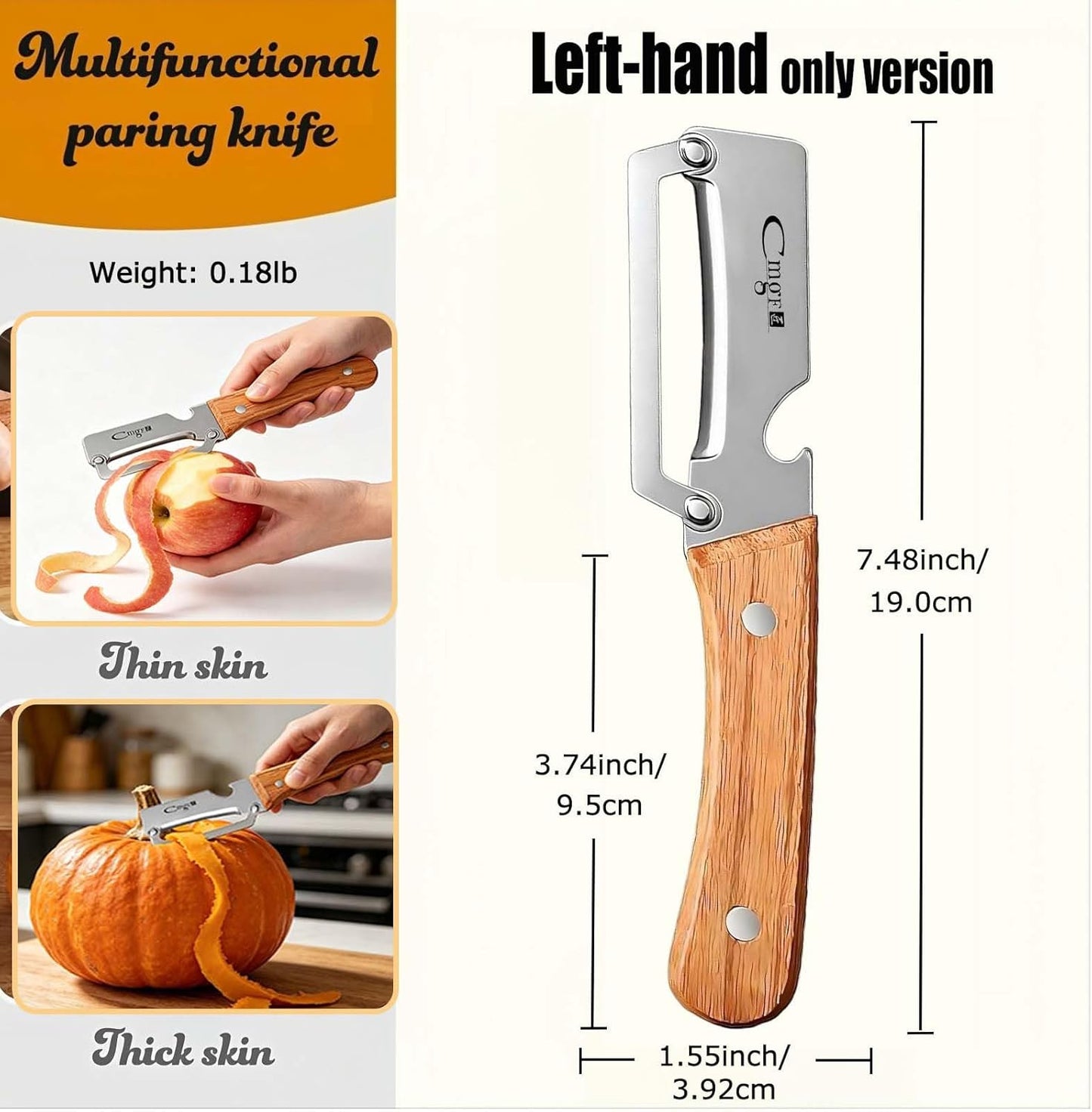 Vegetable Peeler Anti-slip Handle stainless steel for Potato Apple | Multifunctional Peeler,Sharp Stainless Blade,Anti-slip Handle,Zero Snag,Apple Pumpkin Peelers for Kitchen,Dishwasher Safe