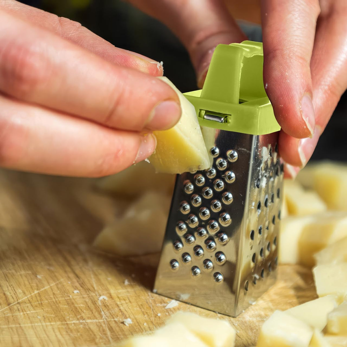 Mini Cheese Grater Set 3-Pack Stainless Steel Box Graters with Handle for Kitchen Vegetable Fruit Slicing and Grating Small Food Shredder