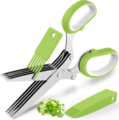 Herb Scissors with 5 Blades and Cover, New Kitchen Gadget 2026