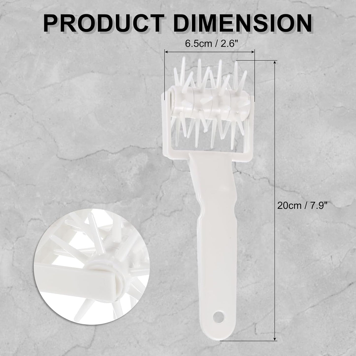 Pizza Dough Docker Roller Plastic Pastry Bubble Docker Roller with Spikes Pizza Oven Accessories for Home and Commercial Pizza Cookie Pie Pastry Bread (20cm/ 7.9")