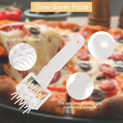 Pizza Dough Docker Roller Plastic Pastry Bubble Docker Roller with Spikes Pizza Oven Accessories for Home and Commercial Pizza Cookie Pie Pastry Bread (20cm/ 7.9")
