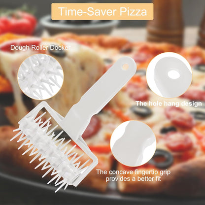Pizza Dough Docker Roller Plastic Pastry Bubble Docker Roller with Spikes Pizza Oven Accessories for Home and Commercial Pizza Cookie Pie Pastry Bread (20cm/ 7.9")