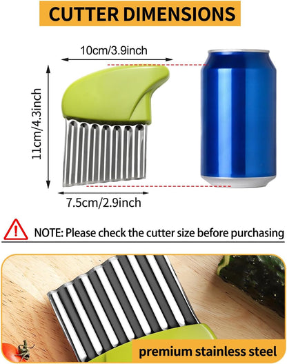 2 Pcs Crinkle Cutter Potato Slicer Wavy Chopping Tool French Fry Veggies