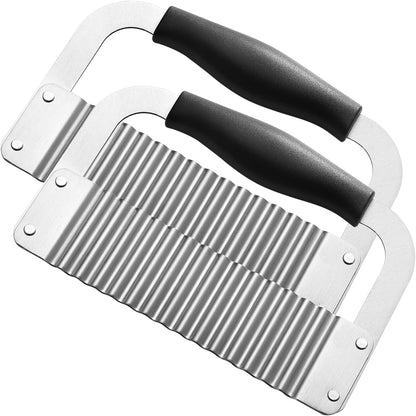 2 Pcs Crinkle Cutter Potato Slicer Wavy Chopping Tool French Fry Veggies