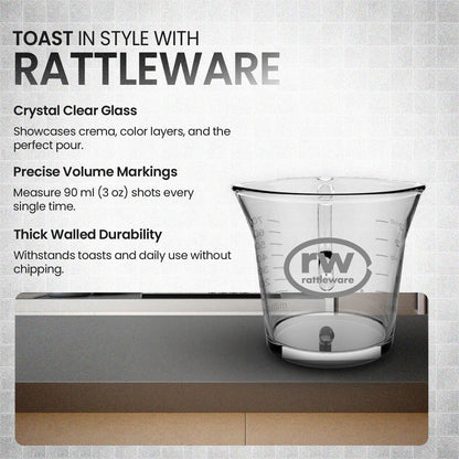 3oz Espresso Shot Glass Pitcher with Double Spout, Measuring Cup