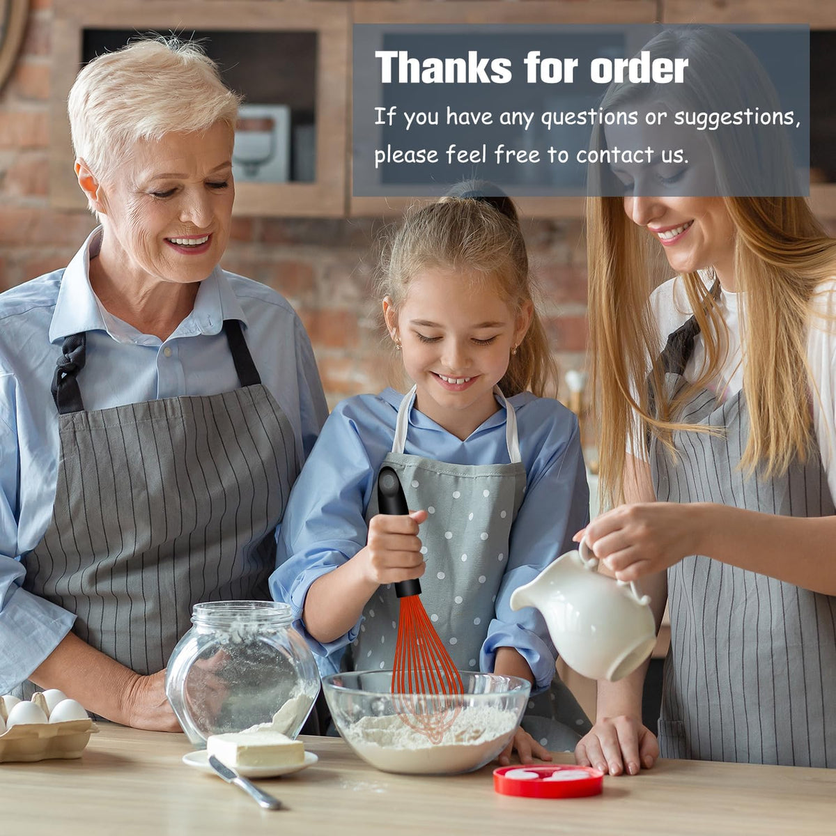 Dishwasher Safe Silicone Whisk, Sealed Waterproof Design Set of 3, Professional Kitchen Whisks for Cooking Non-Scratch, Silicone & Stainless Steel Whisk, Heat Resistant Balloon Egg Beater, Black